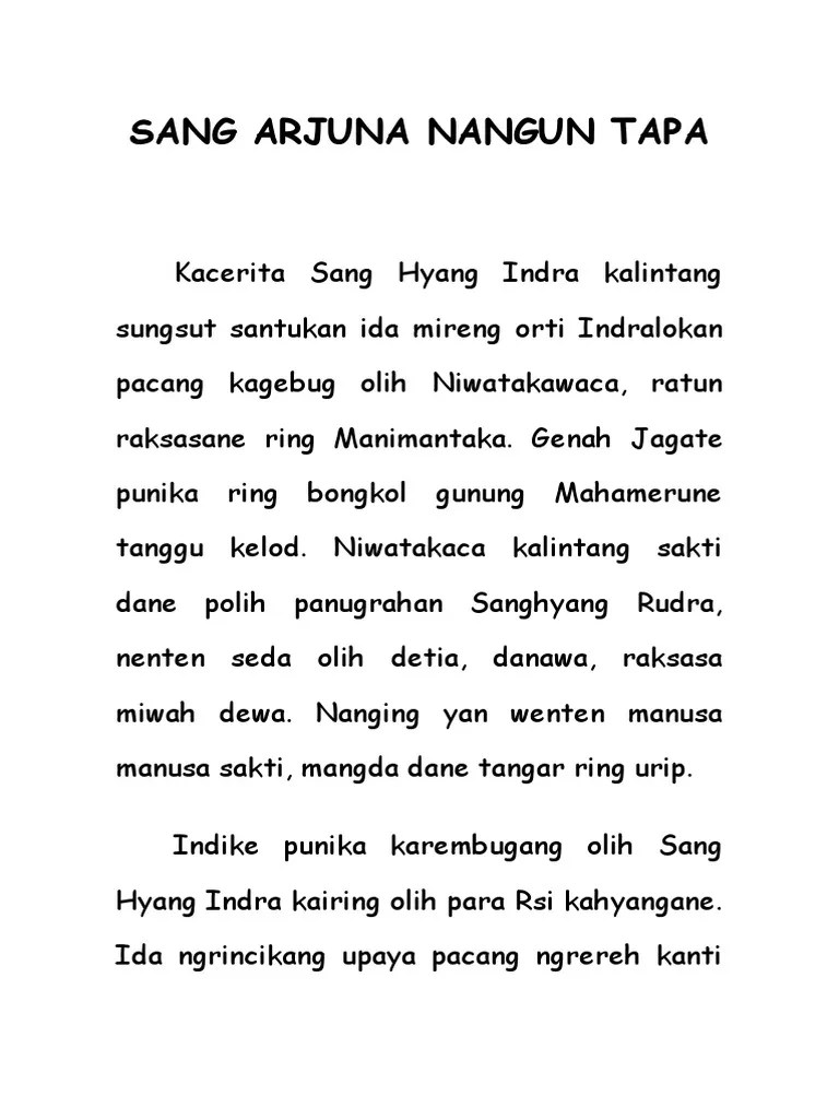 Arjuna Nangun Tapa | PDF