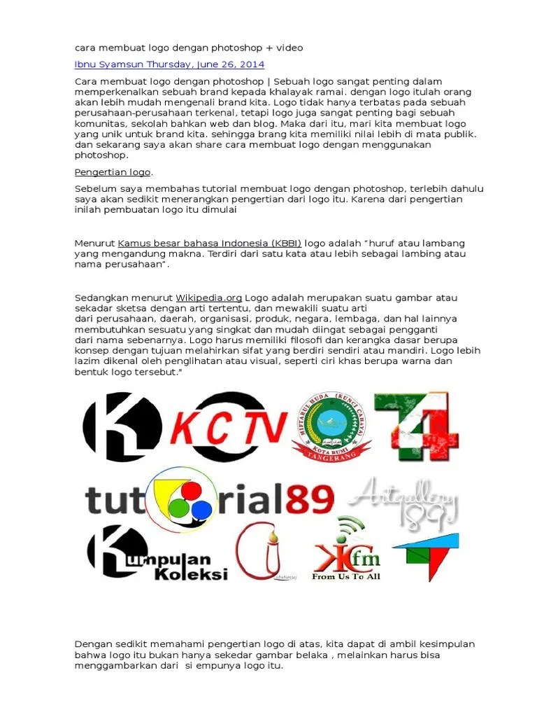 Cara Membuat Logo Dengan Photoshop | PDF