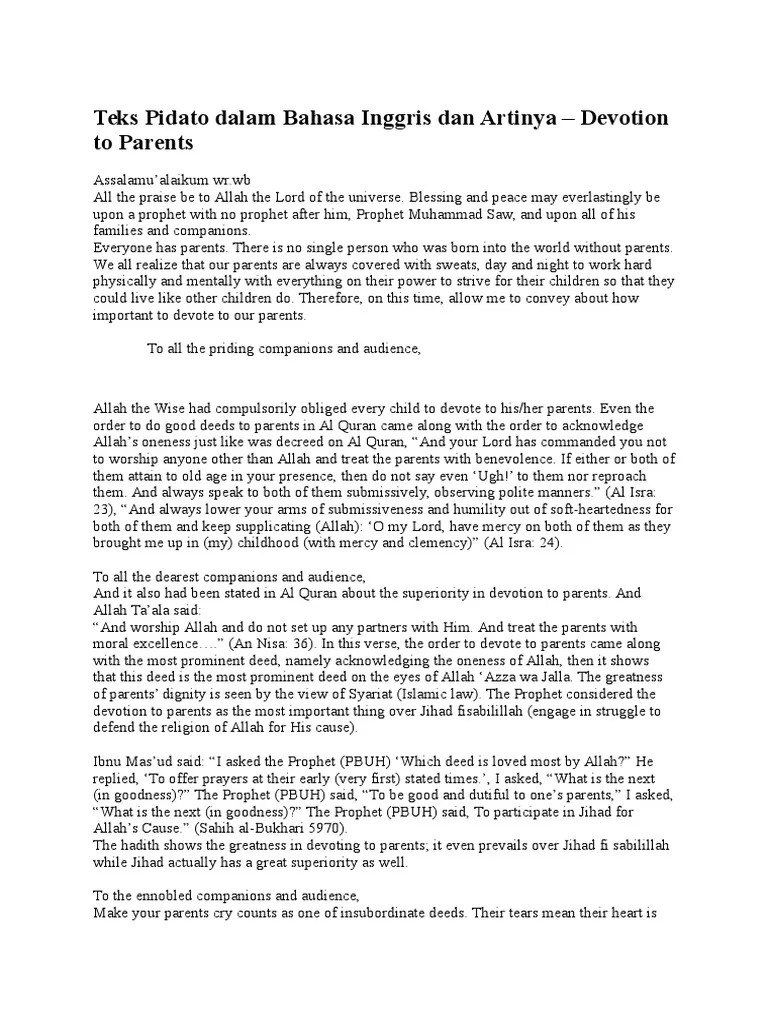 Contoh Pidato Tentang Pendidikan Dalam Bahasa Inggris Dan Artinya
