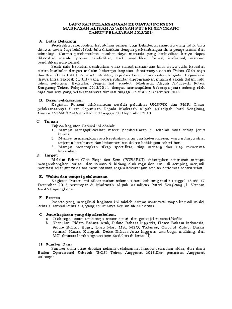 Tabel 39 realisasi program k/pmr per desember 2020. Laporan Porseni Pdf