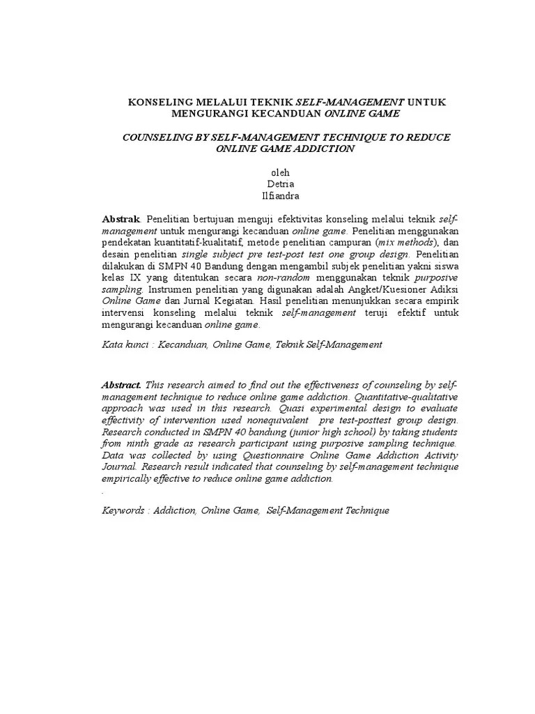 Jurnal Konseling Melalui Teknik Self-Management | PDF