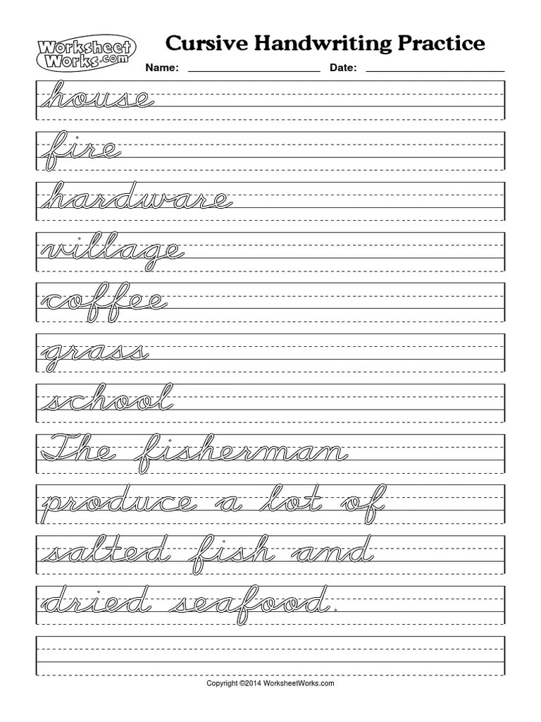 worksheet works cursive handwriting practice 2 pdf