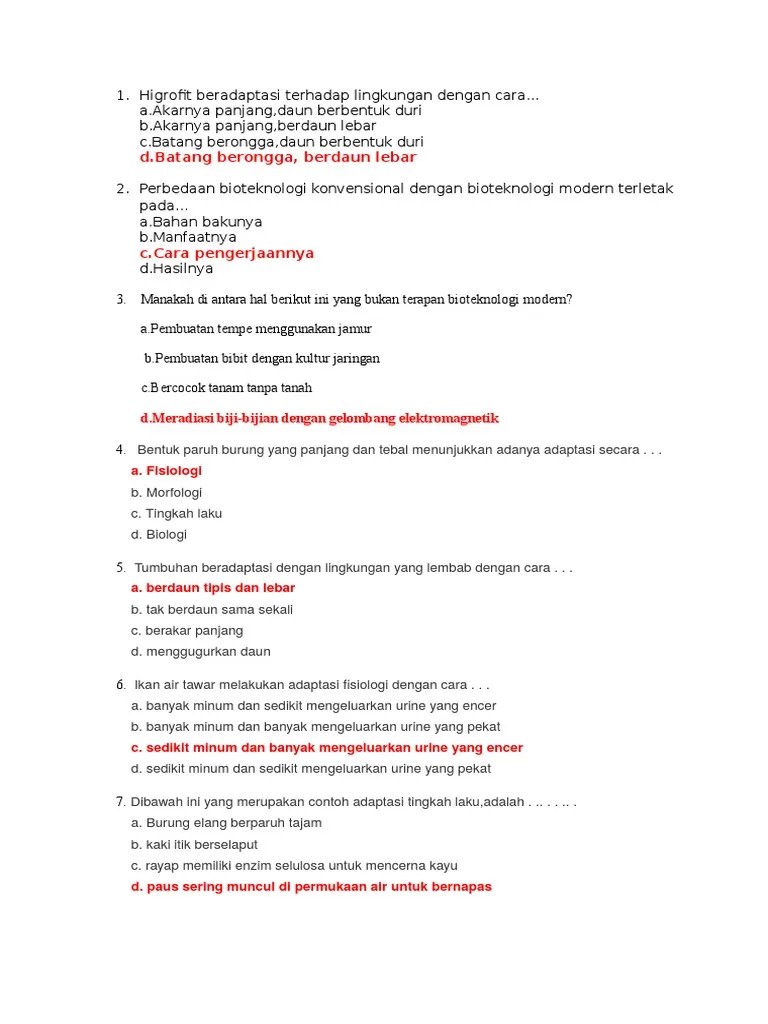 Adaptasi Dan Bioteknologi - Fany, Tasya, Tera, Andrian - Kelas 9.9 | PDF