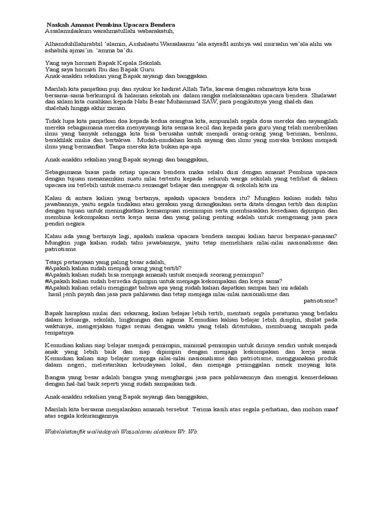 Naskah Amanat Pembina Upacara Bendera | PDF