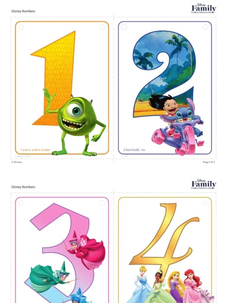 disney numbers sf printables 0612 fdcom
