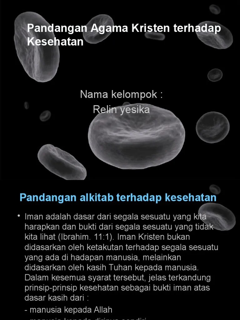 Pandangan Kristen Terhadap Kesehatan - Relin Yesika | PDF