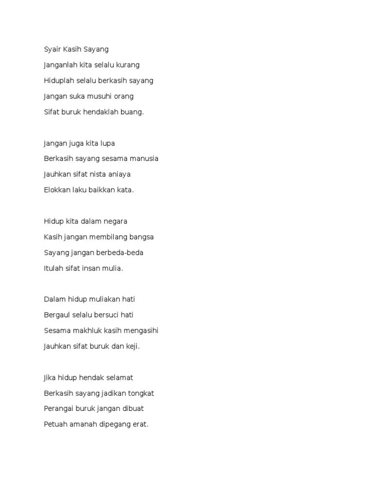 Menghormati ibu bapa amalan mulia,. Syair Kasih Sayang Pdf