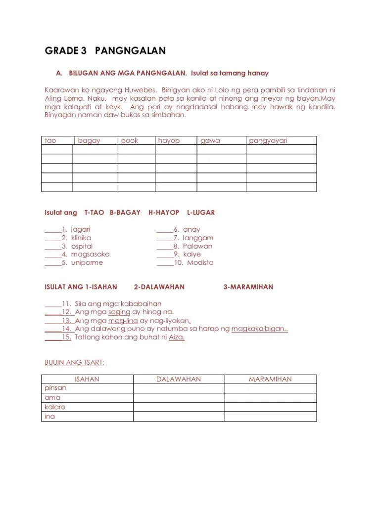 18 free download uri ng pangngalan worksheet for grade 2 grade 2 for