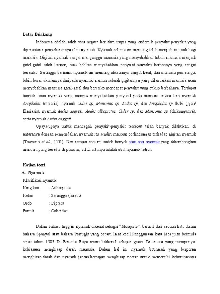Laporan Obat Nyamuk | PDF