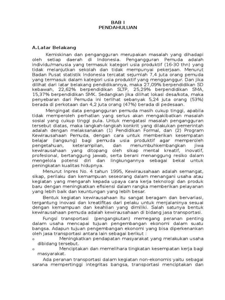 Proposal Kelompok Jasa Transportasi | PDF