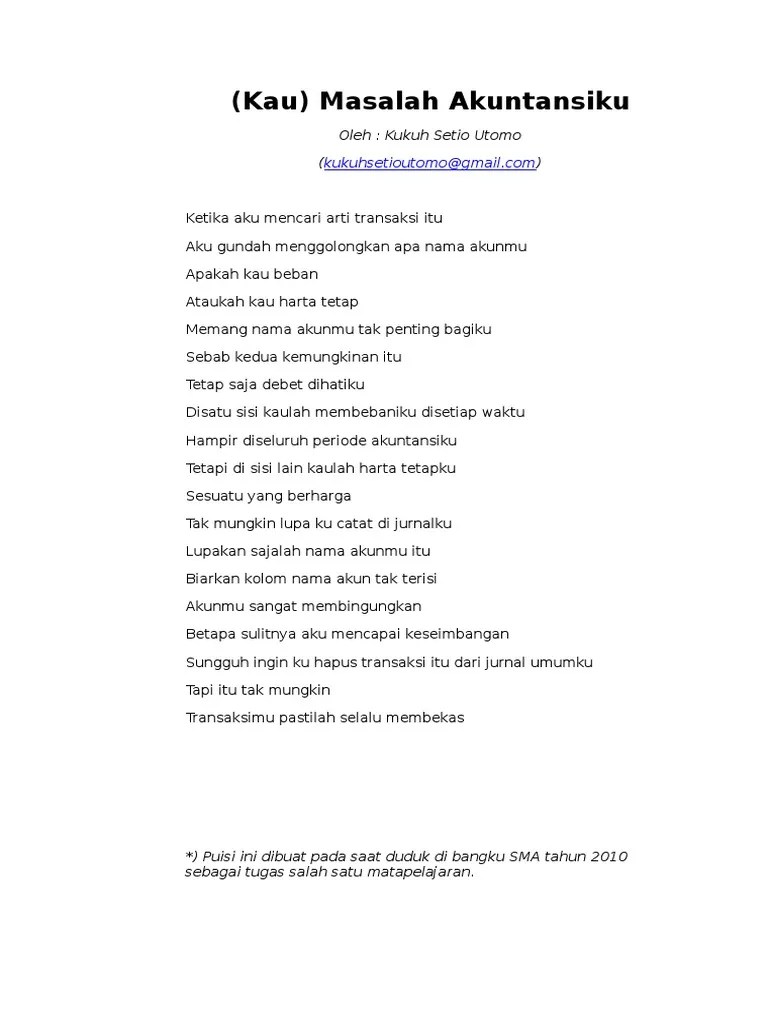 Puisi Bertema Akuntansi | PDF
