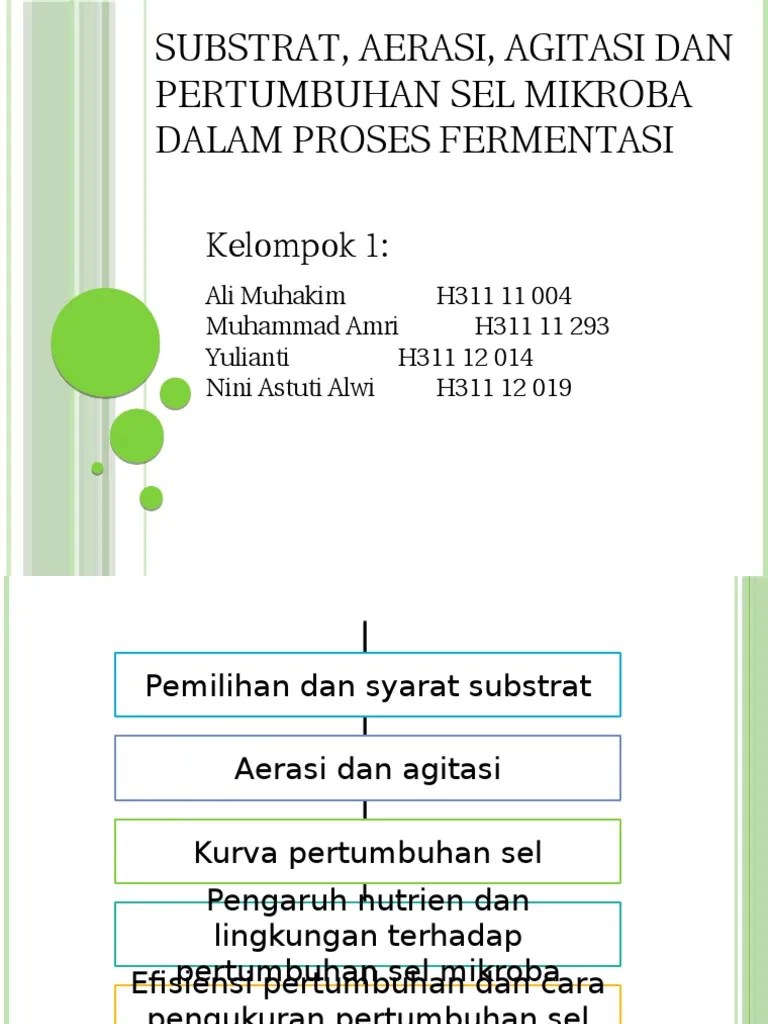 Substrat, Aerasi, Agitasi Dan Pertumbuhan Sel Mikroba Dalam Proses  Fermentasi | PDF