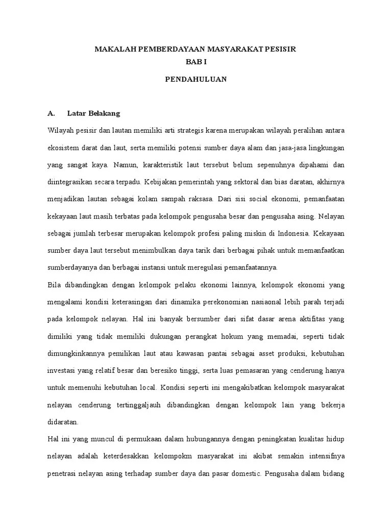 Makalah Pemberdayaan Masyarakat Pesisir | PDF