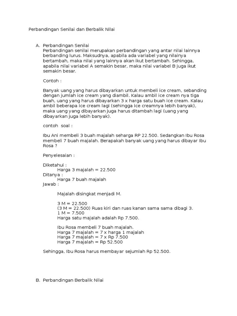 You can do the exercises online or. Contoh Soal Perbandingan Kls 7