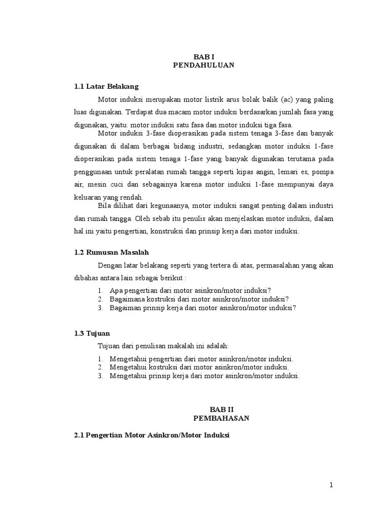 Makalah Motor Asinkron | PDF