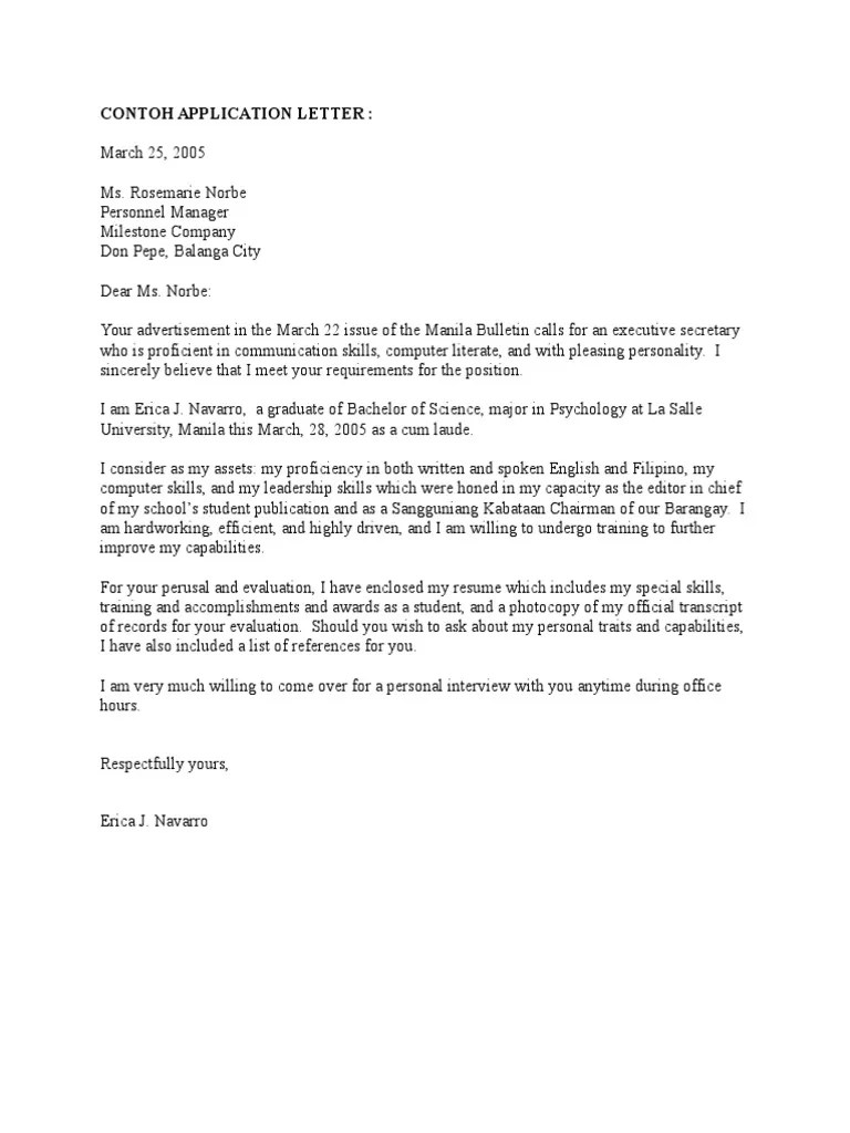 Sample of letter of invitation addressed to the embassy date the country embassy, address letter of invitation for visitor's name: Contoh Application Letter