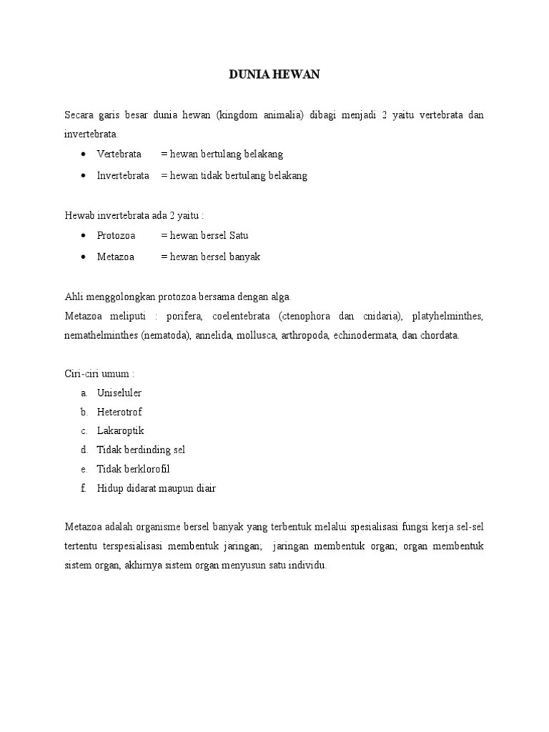 Dunia Hewan | PDF