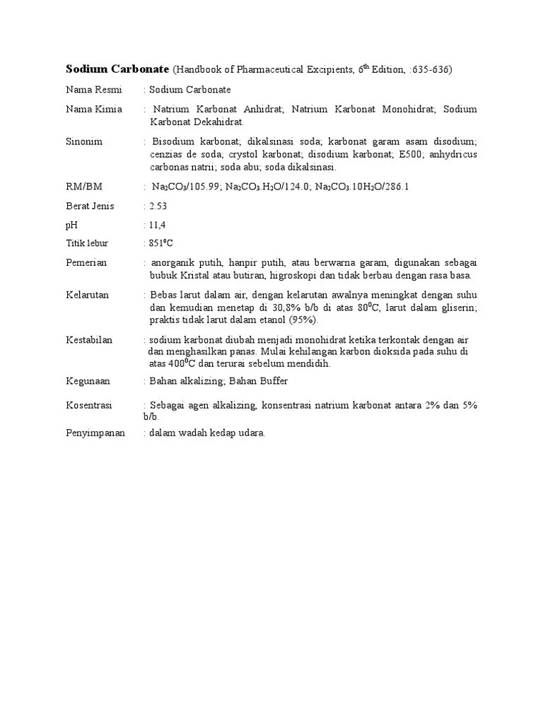 Sodium Carbonate | PDF