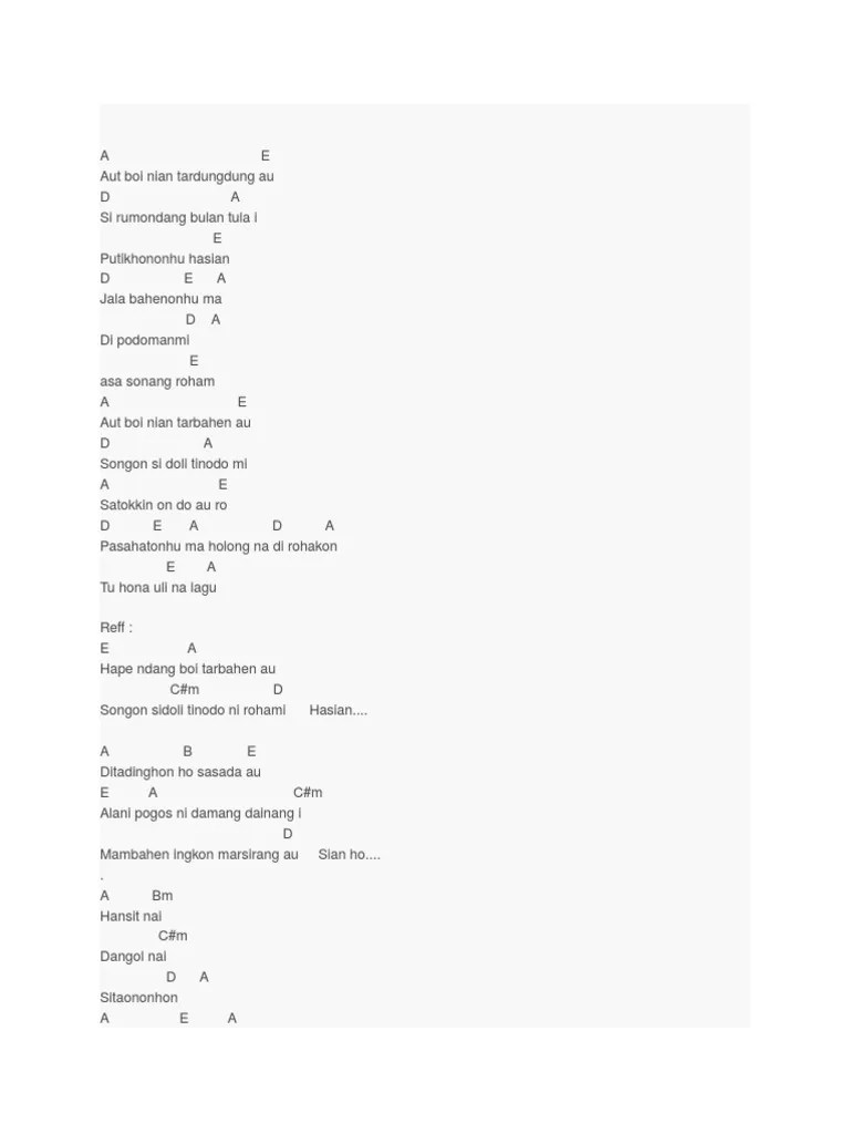 Saut barasa) dengan kunci gitar secara mudah dan simpel. Aut Boi Nian Lirik Kunci Gitar