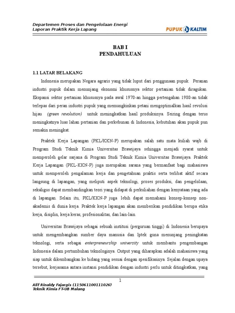 Laporan PKL Pupuk Kaltim | PDF