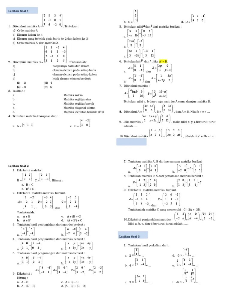 Latihan Matriks New | PDF