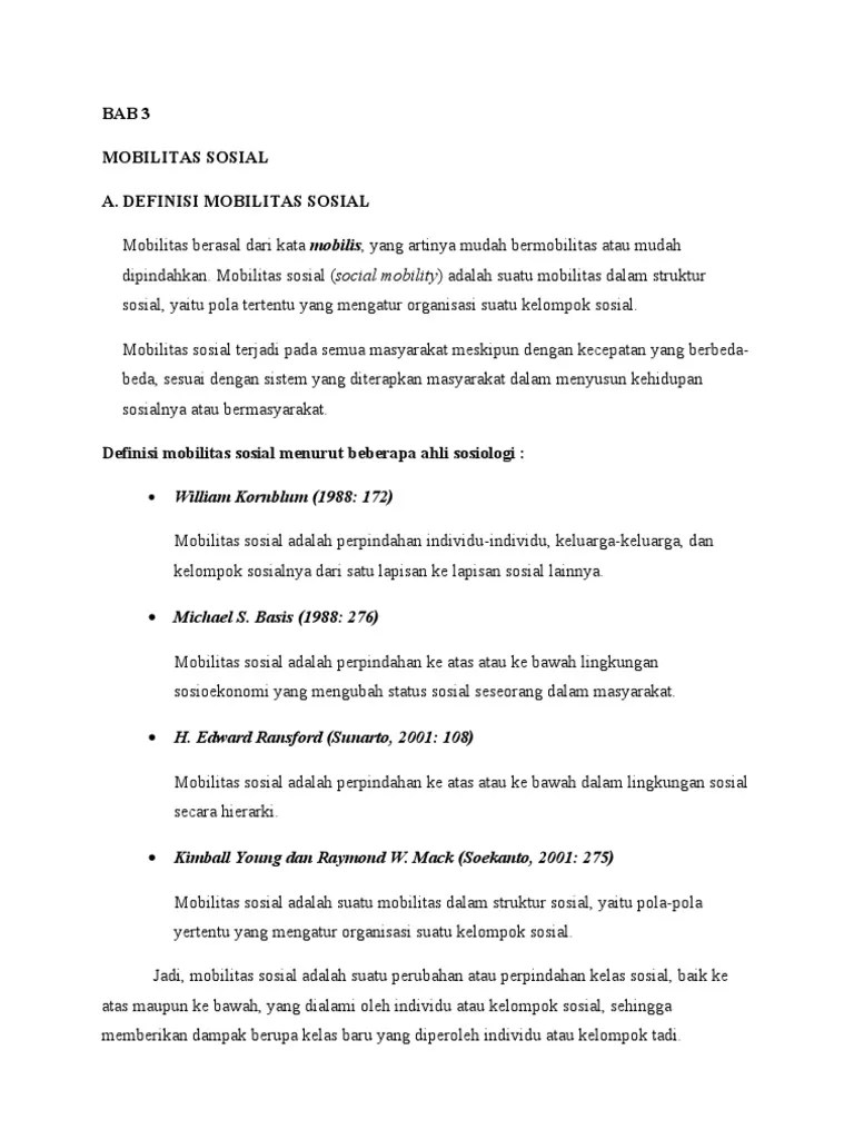 Soal Essay Mobilitas Sosial – Goreng