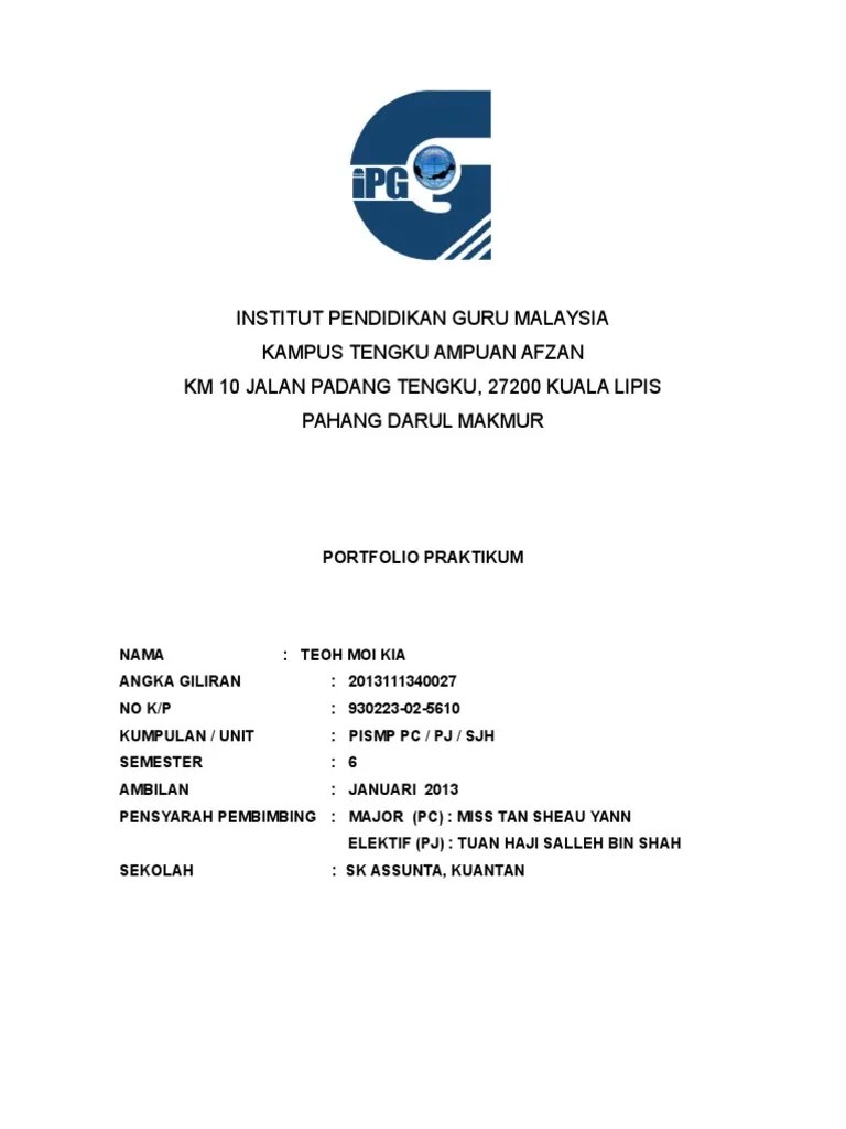 Institut pendidikan guru kampus tun abdul razak kota samarahan, sarawak. Muka Depan Folio Pdf