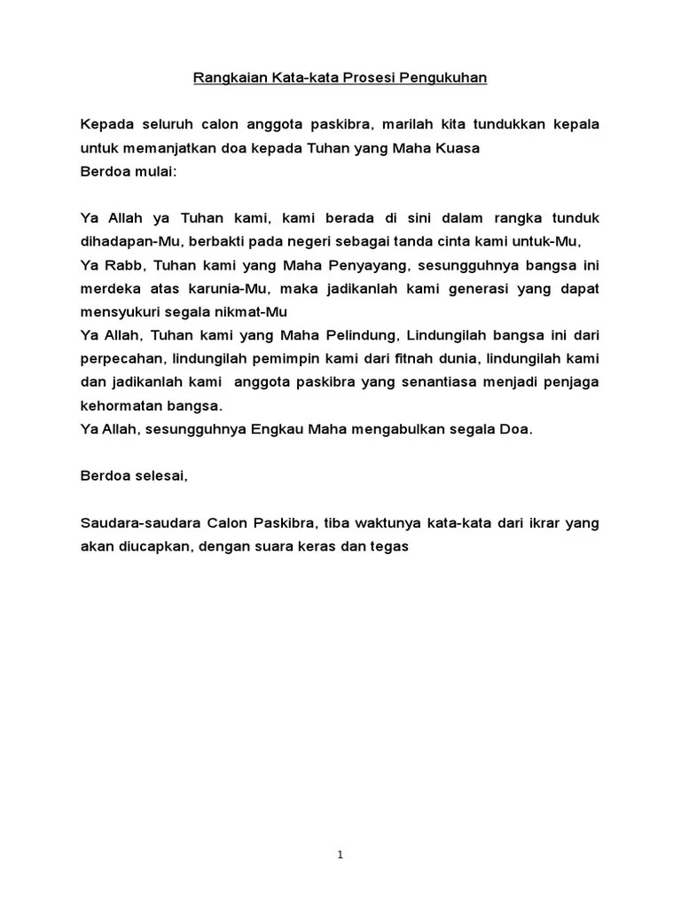 Rangkaian Kata Pengukuhan | PDF