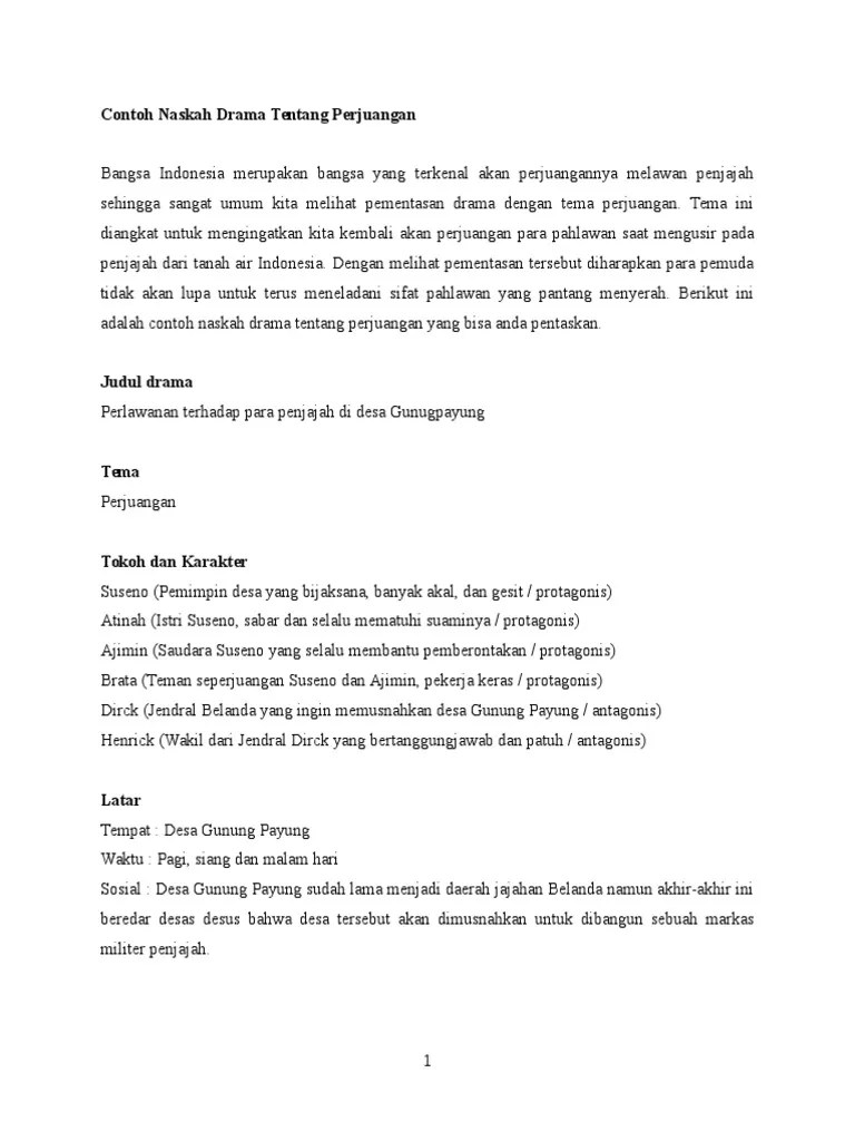 Contoh Naskah Drama Perjuangan | PDF