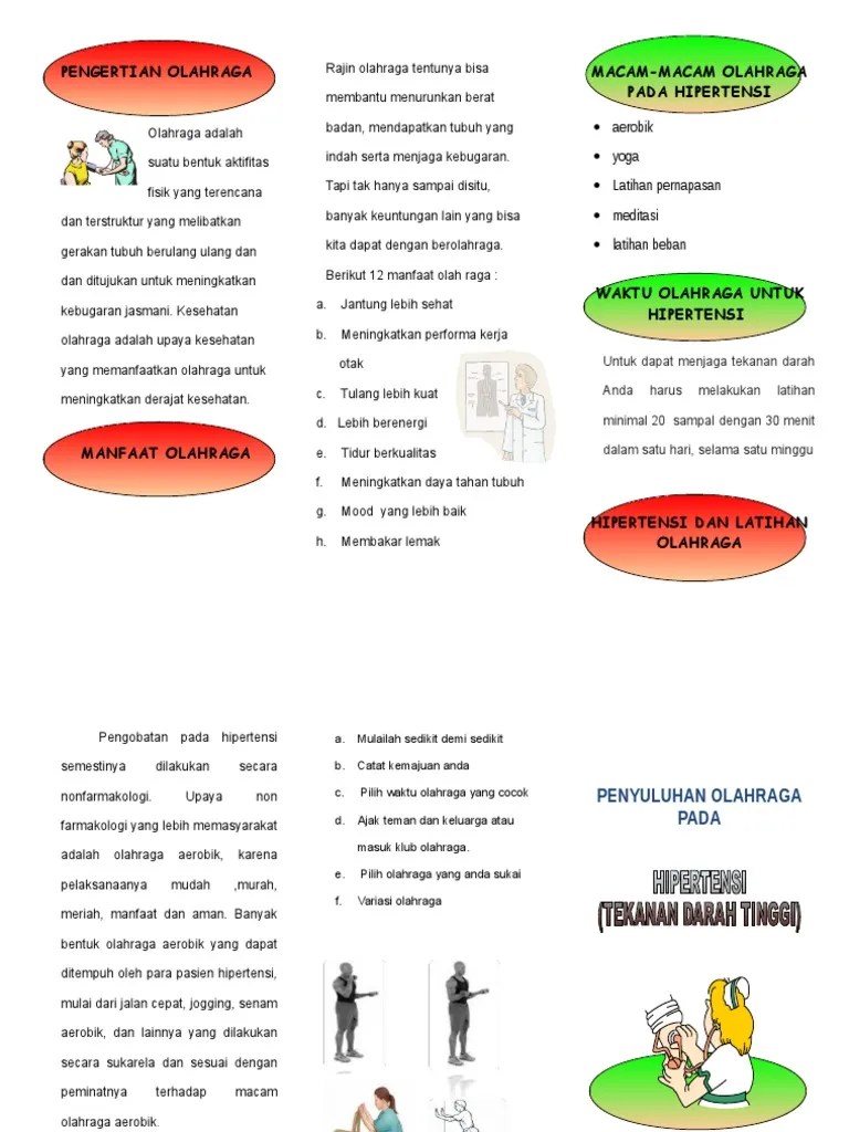 Berdasarkan data who 2006, penyakit yang disebabkan oleh hipertensi menjadi salah satu penyebab kematian paling tinggi di dunia. Leaflet Olahraga Pada Hipertensi Pdf