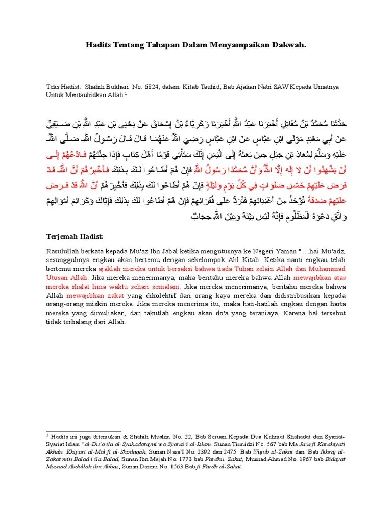 Hadits Dakwah Presentasi | PDF