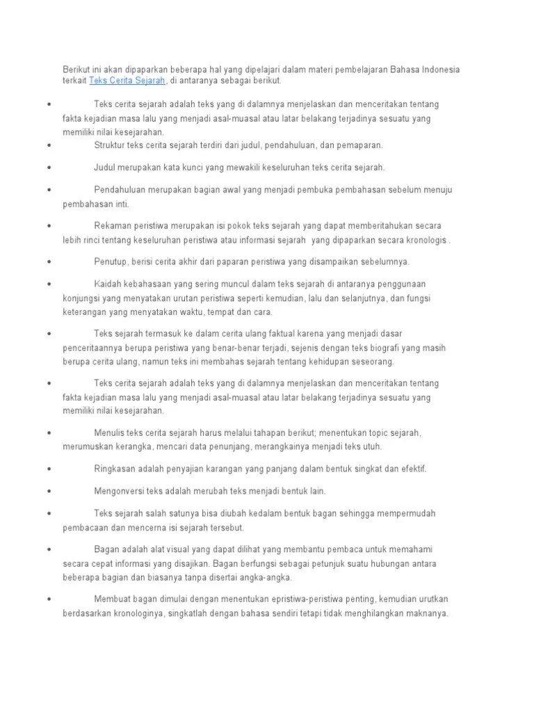 Di indonesia gempa dan tsunami menelan kuerang lebih dari 126.000 korban jiwa. Rangkuman Teks Cerita Sejarah Pdf