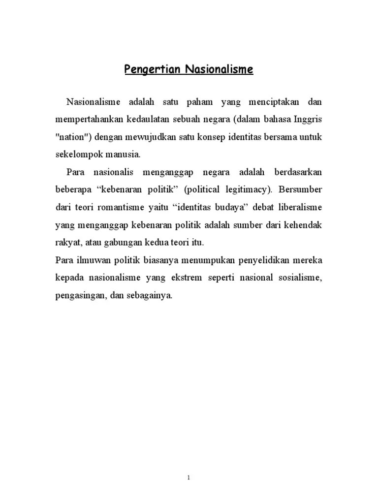 Pengertian Nasionalisme | PDF