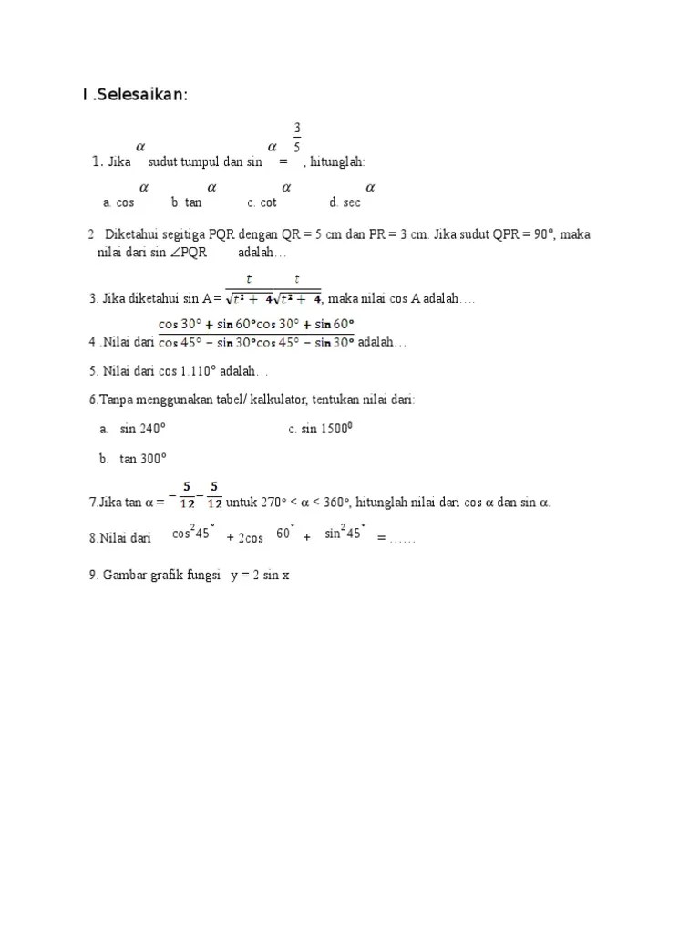 Soal Lat Trigono2 | PDF