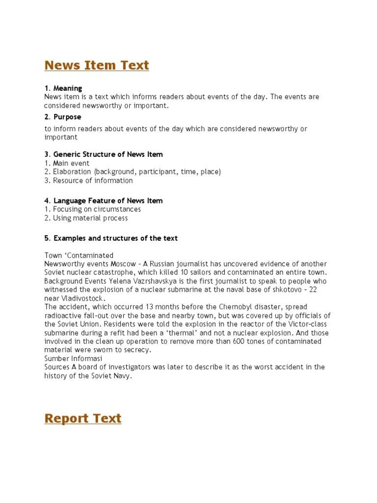 Pada kesemptan kali ini ibi kan membahas . What Is News Item Text Know It Info