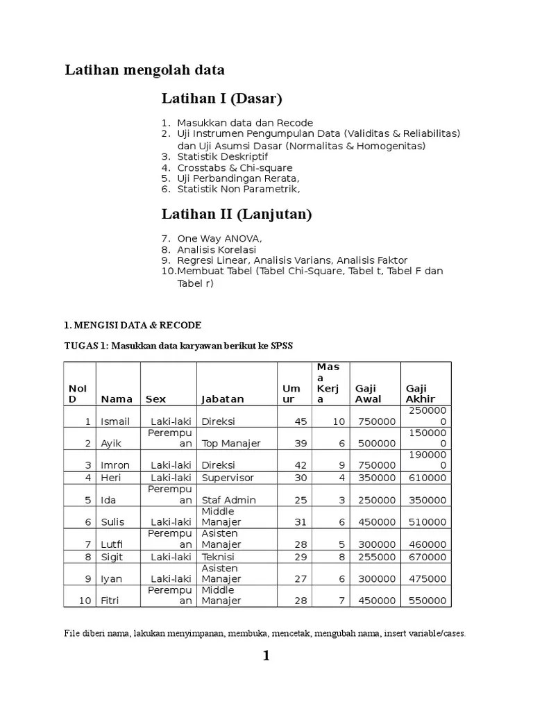 Program olah data spss ini telah . Latihan Mengolah Data Spss Mahasiswa Fk