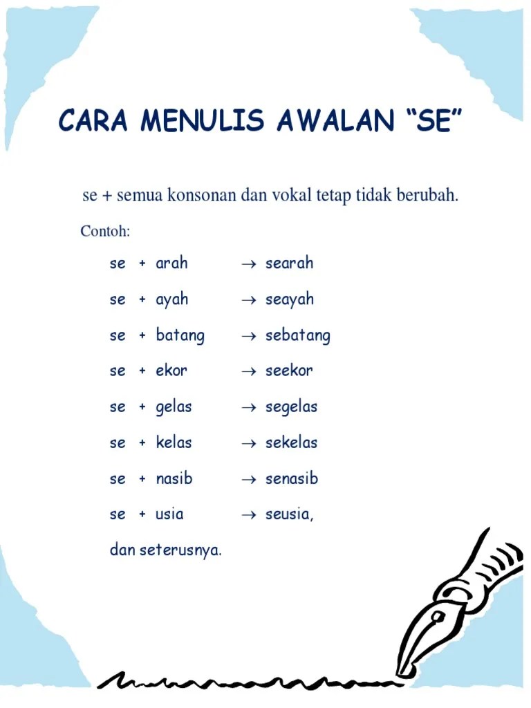 Cara Menulis Awalan Se | PDF