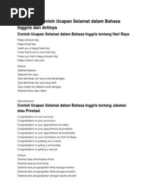 Dalam bahasa inggris, ucapan selamat disebut dengan expression of. Kumpulan Contoh Ucapan Selamat Dalam Bahasa Inggris Dan Artinya Pdf Bahasa Indonesia Indonesia