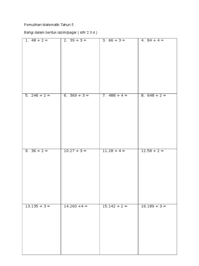 367 views aug 23, 2021 muka surat 69. Pemulihan Matematik Tahun 5 Bahagi 2 3 4 Pdf