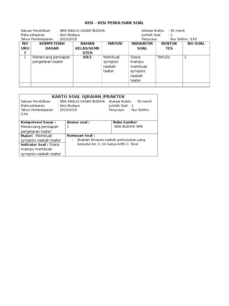 Berikut ini adalah rincian soal uts/uas/ukk seni budaya kelas 10 11 12 sma/ma semester ganjil dan semester genap. Soal Seni Budaya Kelas X Ma Ktsp Beinyu Com
