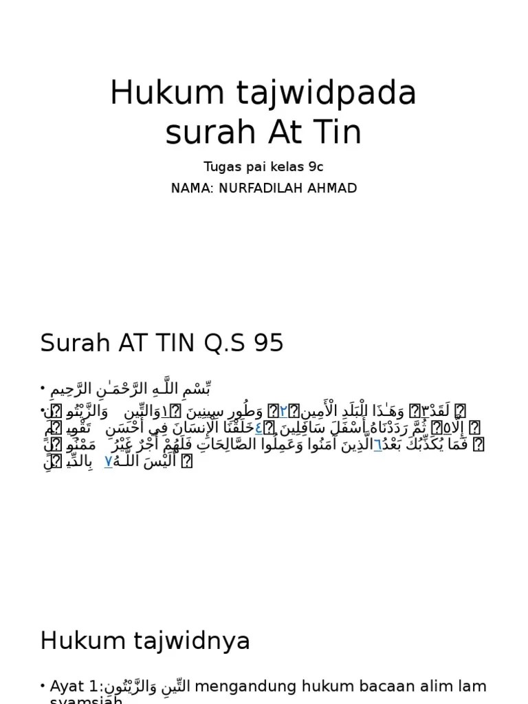 Hukum Tajwidpada Surah at Tin | PDF