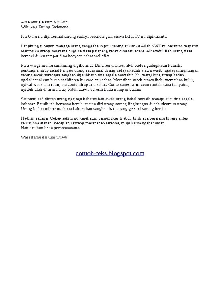 Top pdf contoh pidato tentang kebersihan dalam bahasa sunda dikompilasi oleh 123dok.com. Pidato Pendek Bahasa Sunda Tema Kebersihan Pdf