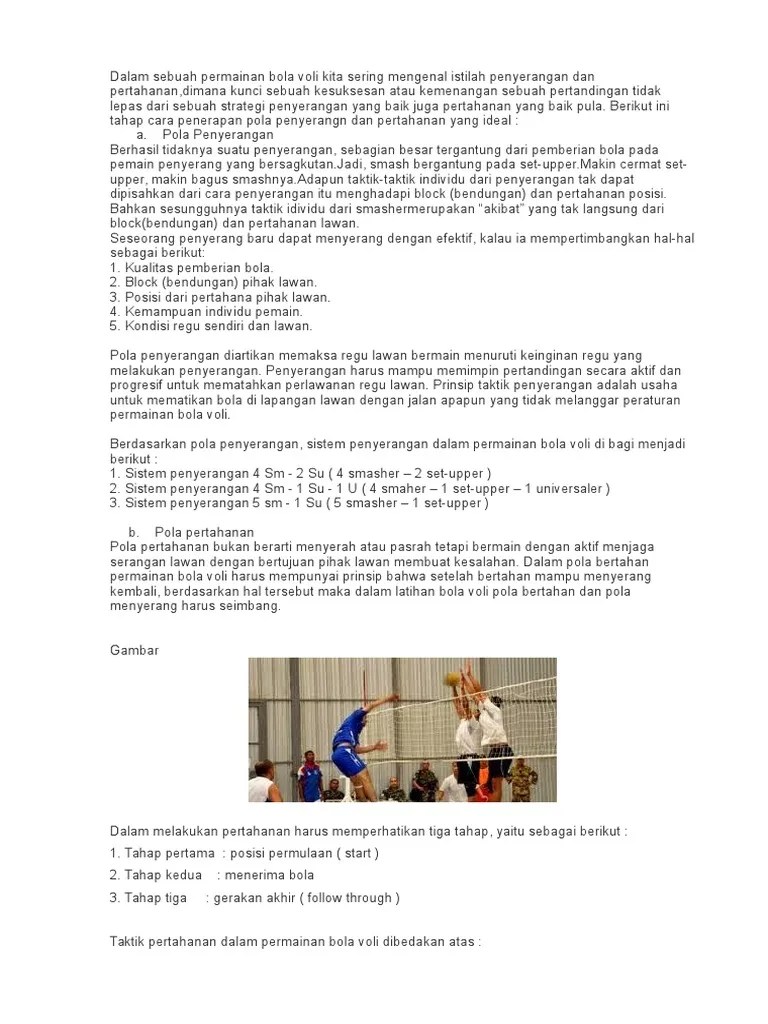 Taktik Penyerangan Dan Pertahanan Bola Voli | PDF