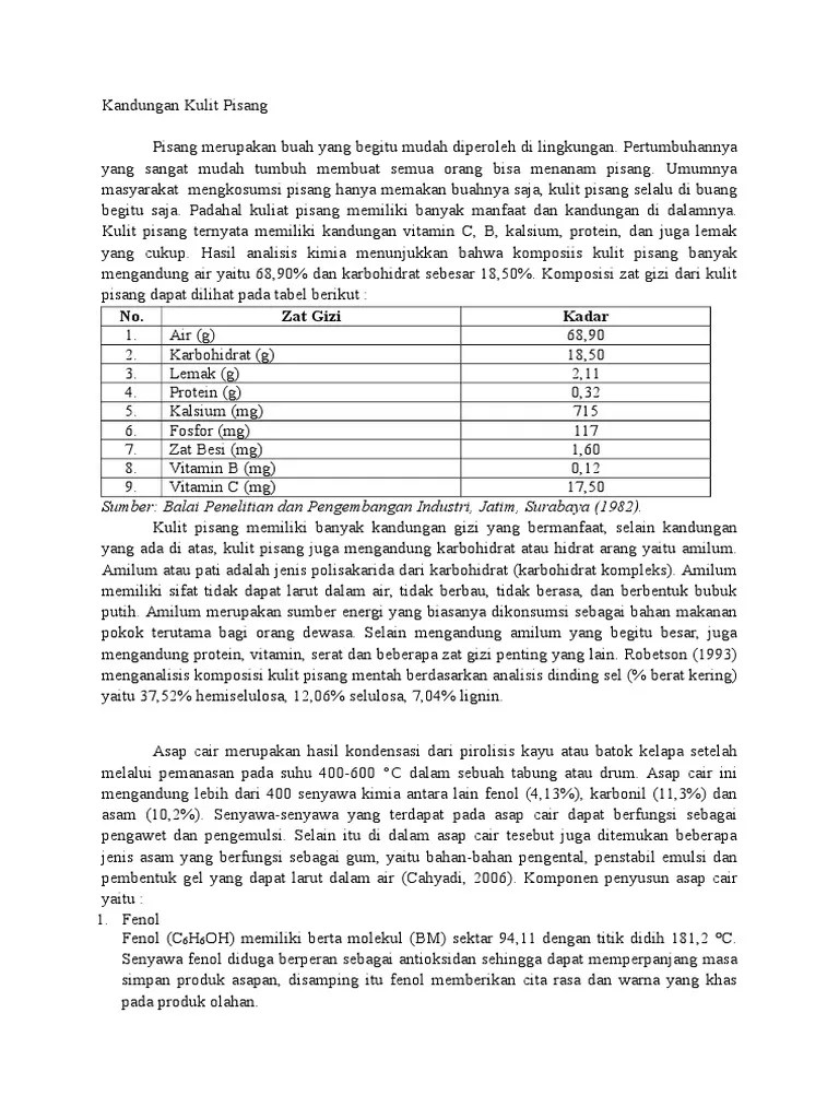 Kandungan Kulit Pisang | PDF