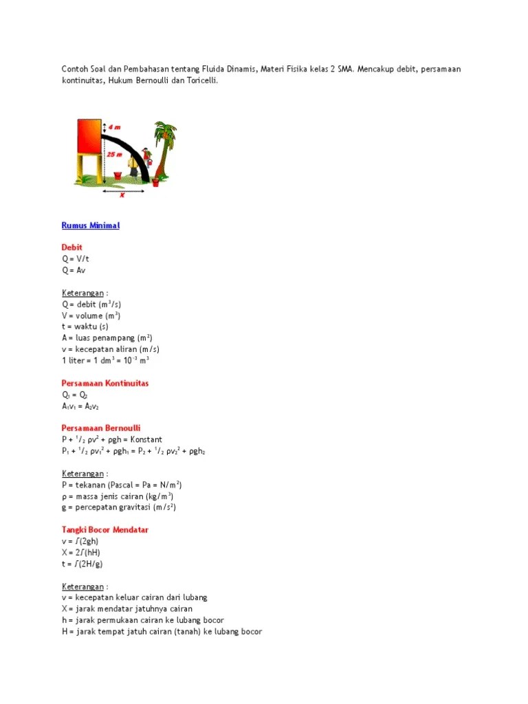 Masuk sini dan dapatkan rangkuman materi berikut contoh soal fluida dinamis dan pembahasannya kelas 11. Contoh Soal Dan Jawaban Tentang Fluida Dinamis Kumpulan Contoh Surat Dan Soal Terlengkap