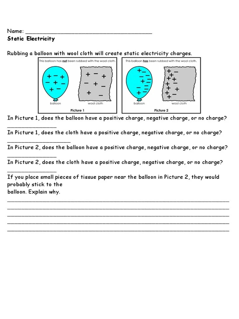static electricity worksheet 2