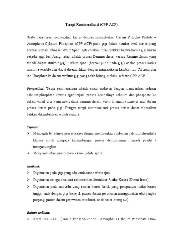 Terapi Remineralisasi Cpp-Acp | PDF