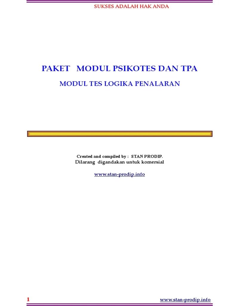 Tes penalaran analitis, tes penalaran logika, tes ketelitian, tes army alpha, tes kode ingatan, . Tes Logika Penalaran Pdf