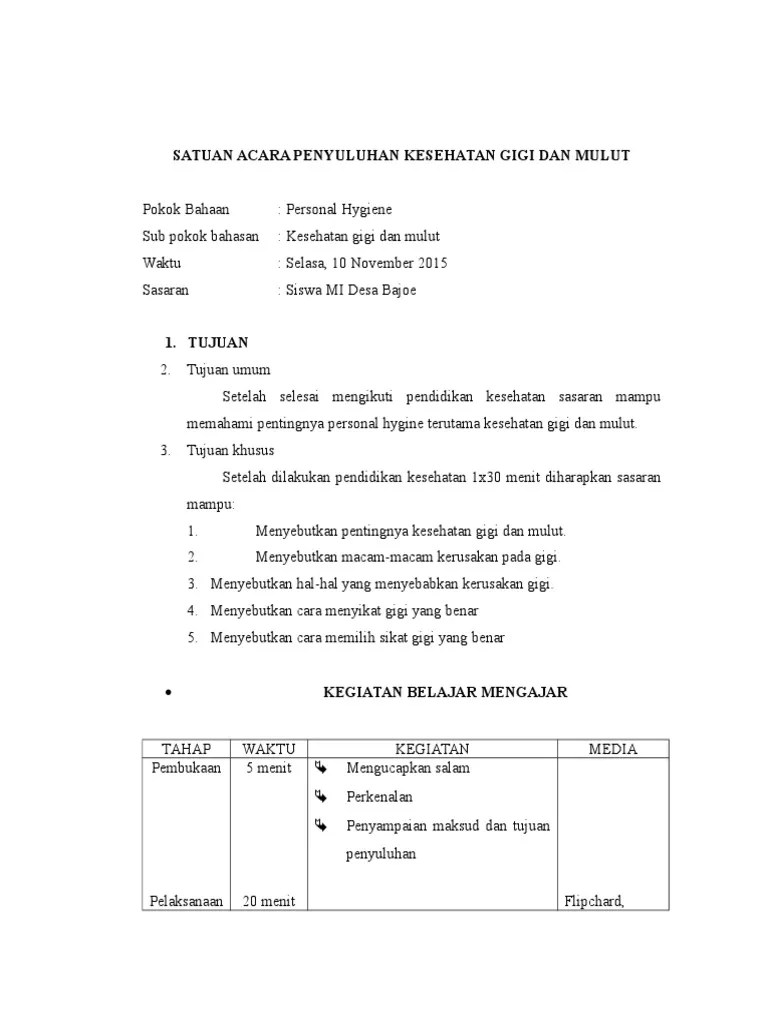 Sap Kesehatan Gigi Dan Mulut (Komunitas) | PDF