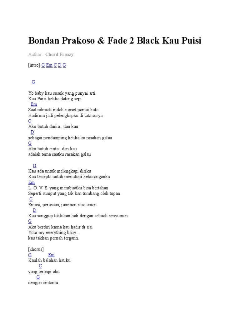 G yo baby kau sosok yang punyai arti. Bondan Prakoso Kau Puisi Pdf